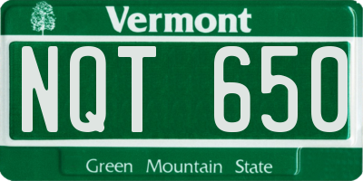 VT license plate NQT650