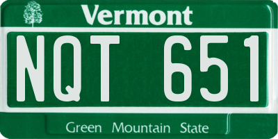 VT license plate NQT651