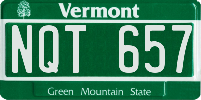 VT license plate NQT657