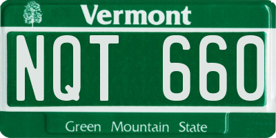 VT license plate NQT660
