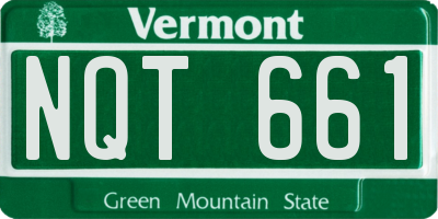 VT license plate NQT661
