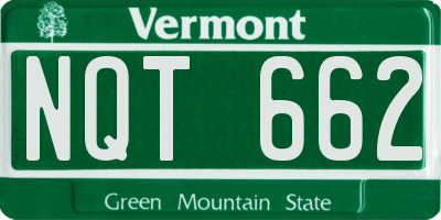 VT license plate NQT662