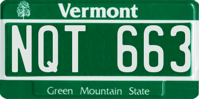 VT license plate NQT663