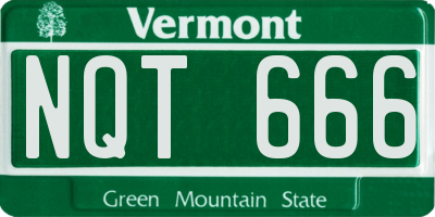 VT license plate NQT666