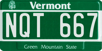 VT license plate NQT667