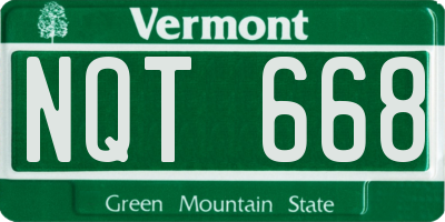 VT license plate NQT668