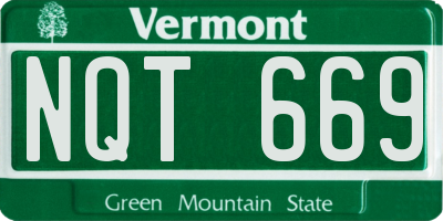 VT license plate NQT669