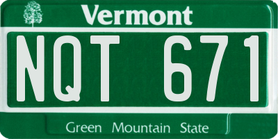 VT license plate NQT671