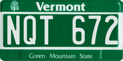 VT license plate NQT672