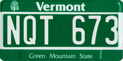 VT license plate NQT673