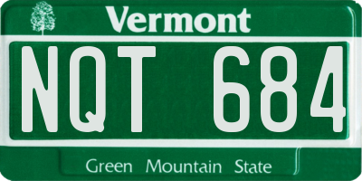 VT license plate NQT684