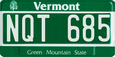 VT license plate NQT685