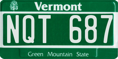 VT license plate NQT687