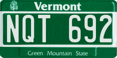 VT license plate NQT692