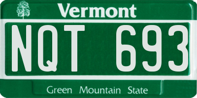 VT license plate NQT693