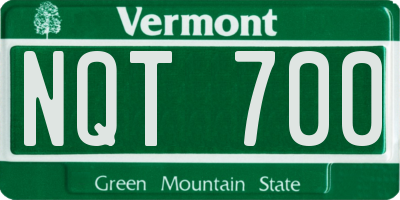 VT license plate NQT700