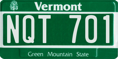 VT license plate NQT701