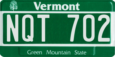 VT license plate NQT702