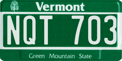 VT license plate NQT703