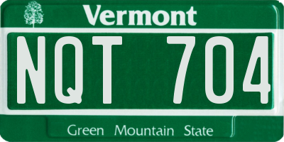 VT license plate NQT704