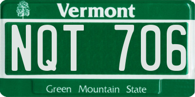 VT license plate NQT706
