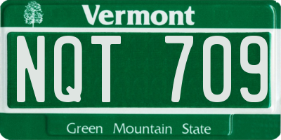 VT license plate NQT709