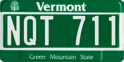 VT license plate NQT711