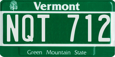 VT license plate NQT712