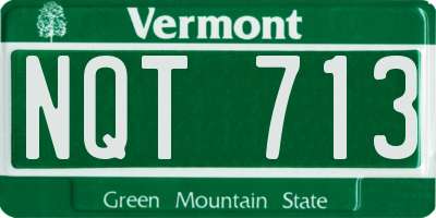 VT license plate NQT713