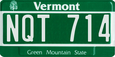 VT license plate NQT714