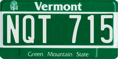 VT license plate NQT715