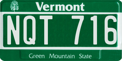 VT license plate NQT716