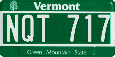VT license plate NQT717