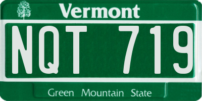 VT license plate NQT719