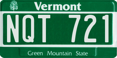 VT license plate NQT721