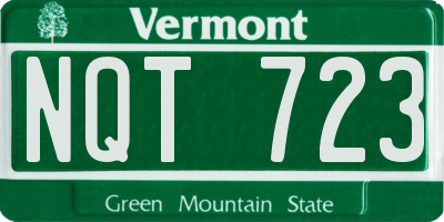 VT license plate NQT723