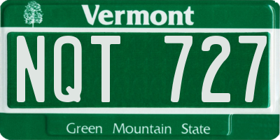 VT license plate NQT727