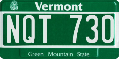 VT license plate NQT730
