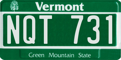 VT license plate NQT731