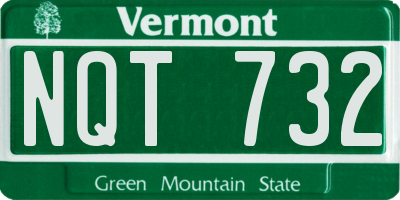 VT license plate NQT732