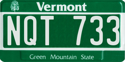 VT license plate NQT733