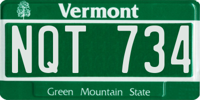 VT license plate NQT734
