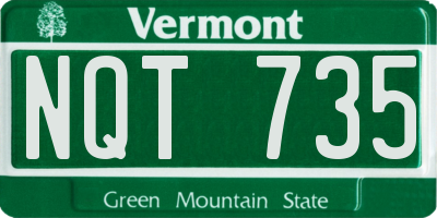 VT license plate NQT735