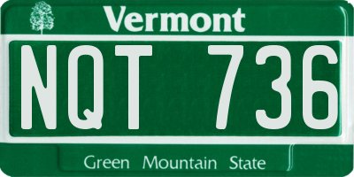 VT license plate NQT736