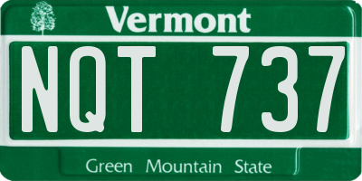 VT license plate NQT737