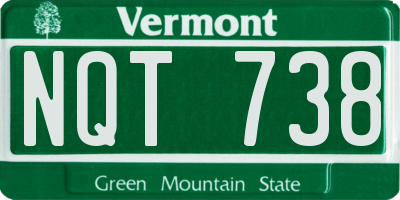 VT license plate NQT738