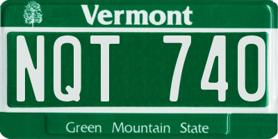 VT license plate NQT740
