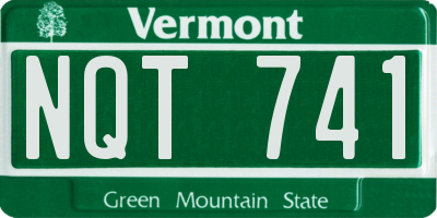 VT license plate NQT741