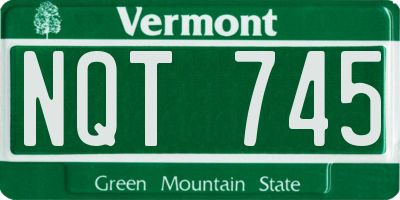 VT license plate NQT745