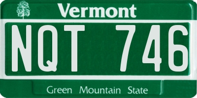 VT license plate NQT746